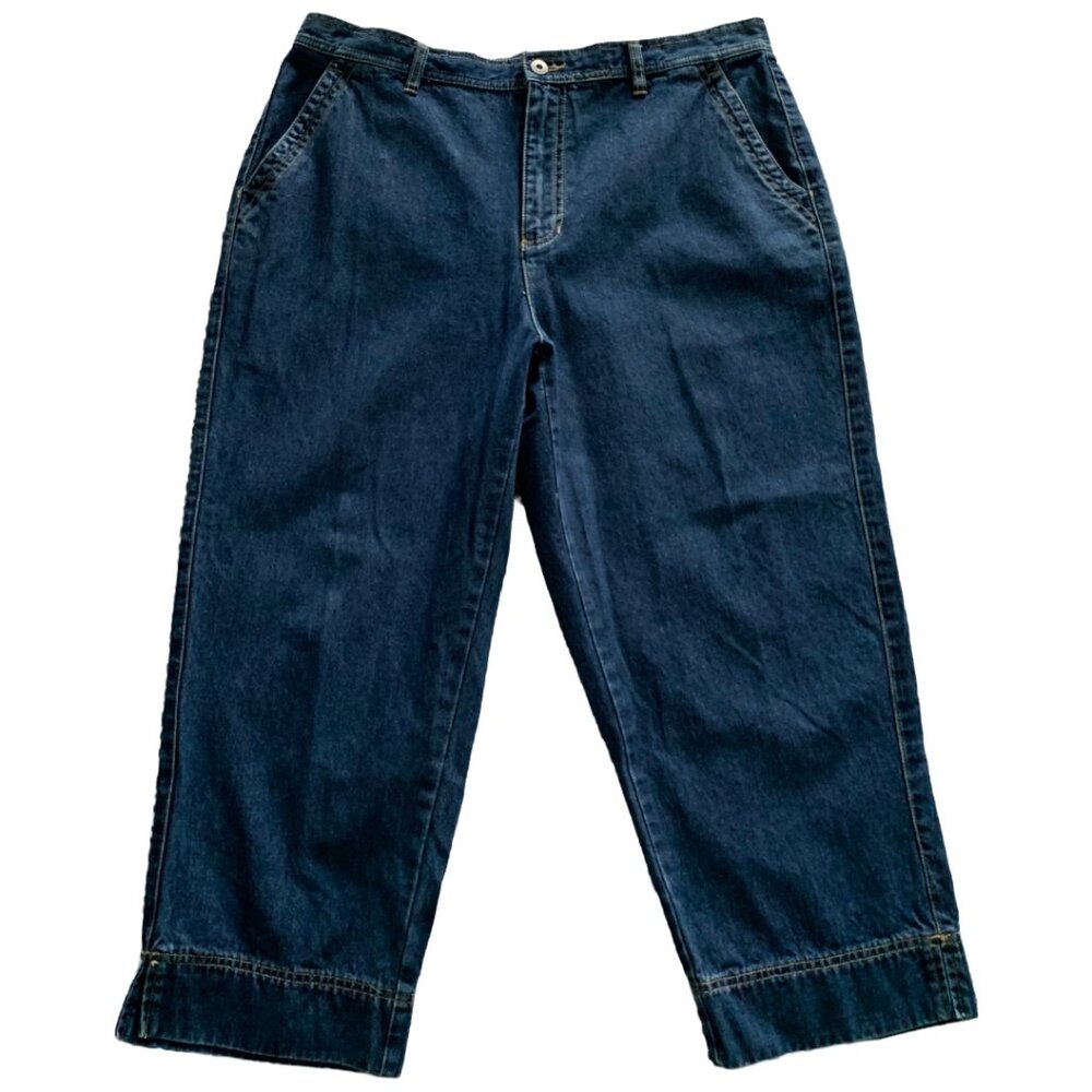 LIZ CLAIBORNE Womens' High Rise Cropped Trouser Denim Jeans SZ 16 - Picture 3 of 5